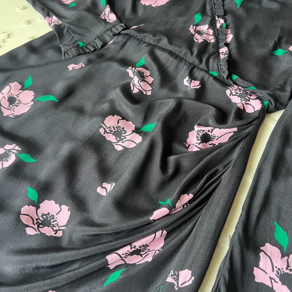 ASTR Black Lilac Floral Marinke Mini Dress SIZE M - Picture 8 of 15